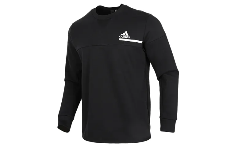 Adidas Sweatshirts Men's Black Crew Neck Moderate Regular