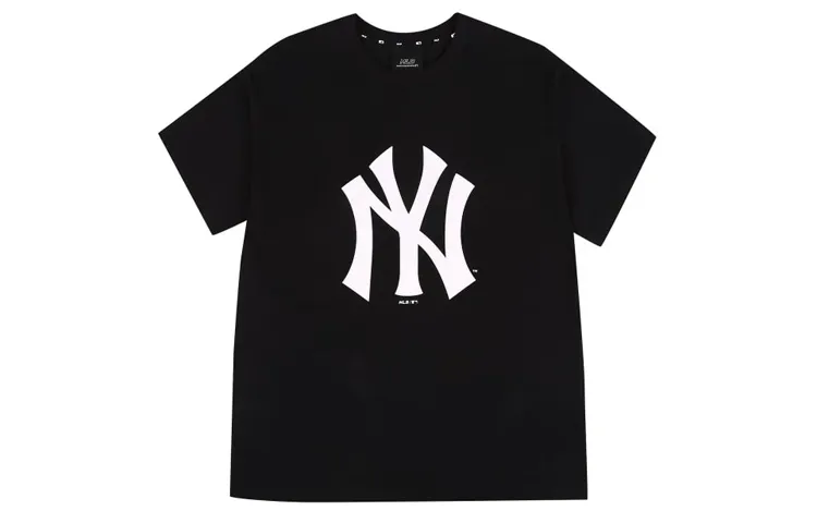 MLB T-Shirts Unisex Black Crew Neck Moderate Straight Fit