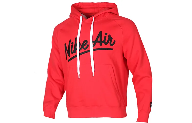 Nike Sweatshirts Men's Red Hooded Moderate Straight Fit