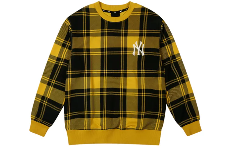 MLB New York Yankees Sweatshirts Unisex Yellow Crew Neck Moderate