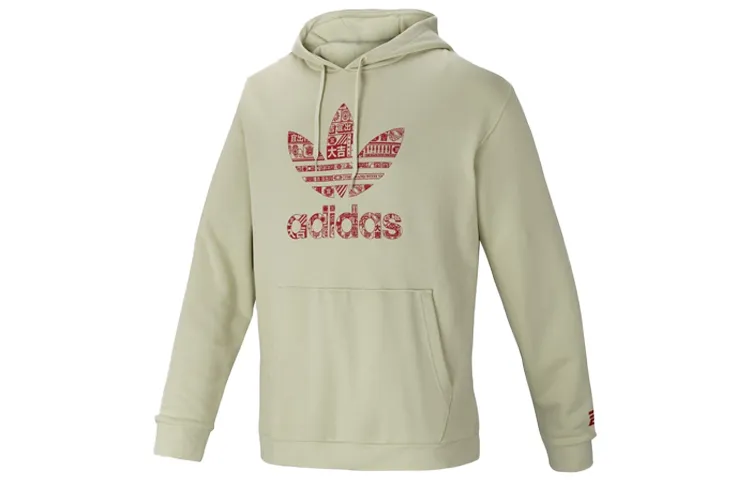 Adidas Originals Sweatshirts Men's Matcha Green Hooded Moderate Straight Fit