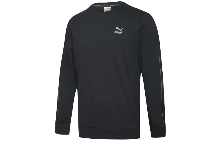 PUMA Sweatshirts Men's Black Crew Neck Moderate Regular