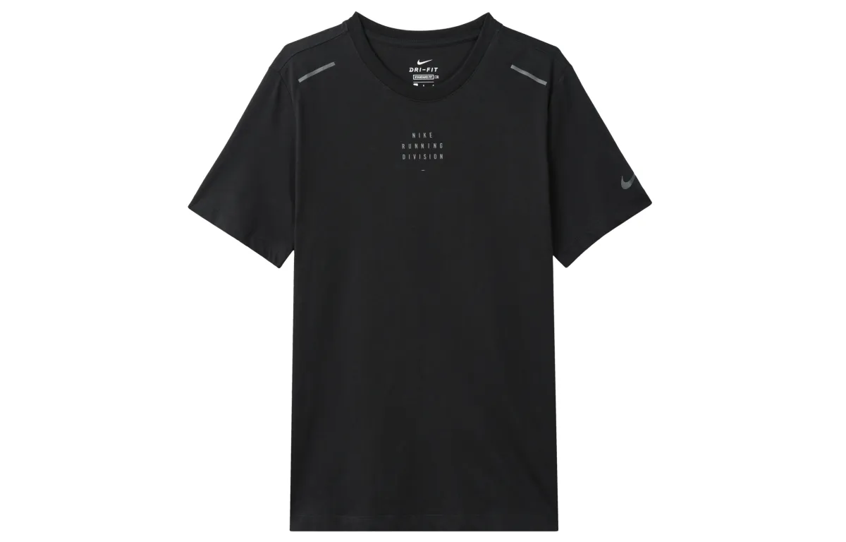 Nike T-Shirts Men's Black Crew Neck Moderate Straight Fit