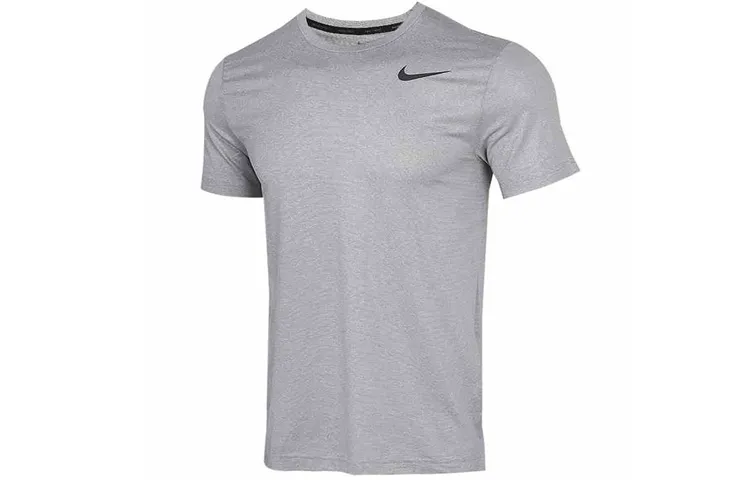 Nike T-Shirts Men's Gray Crew Neck Moderate Straight Fit
