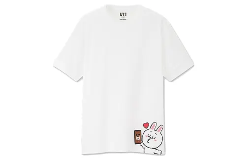 UNIQLO T Shirts Unisex White Crew Neck Moderate Straight Fit