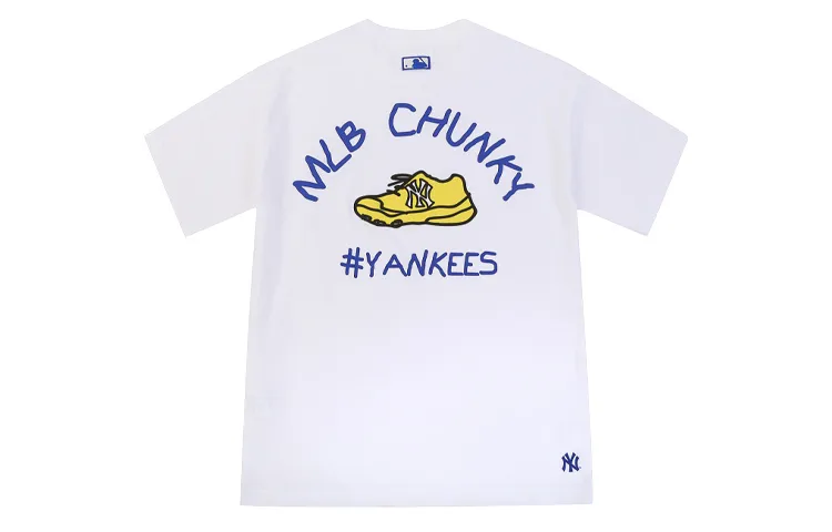 MLB T-Shirts Unisex White Crew Neck Moderate Straight Fit