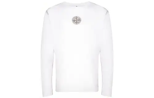 STONE ISLAND T Shirts Men's White Crew Neck Moderate Straight Fit