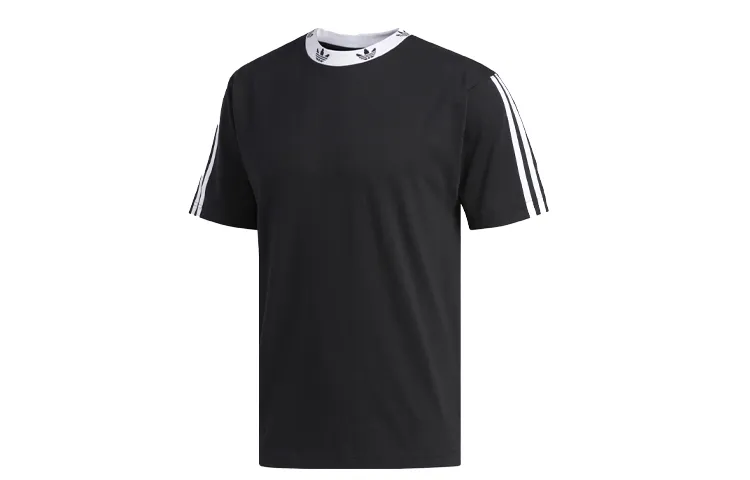 Adidas Originals T-Shirts Men's Black Crew Neck Moderate Straight Fit