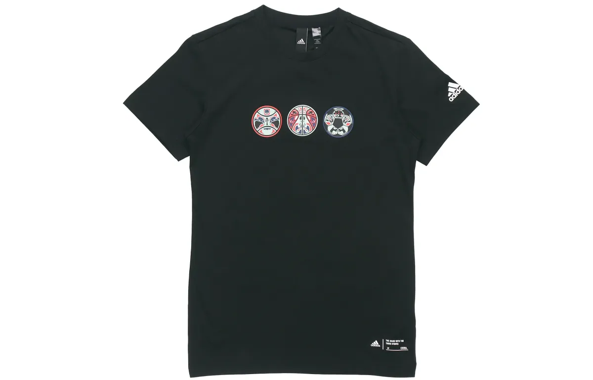 Adidas T-Shirts Men's Black Crew Neck Moderate