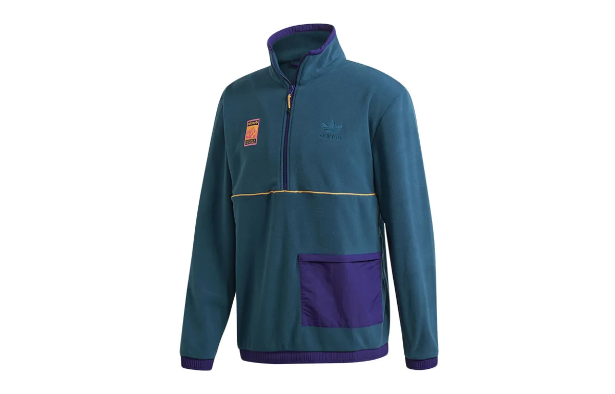 Adidas Sweatshirts Men's Multicolor Stand Collar Moderate Straight Fit