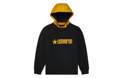 Converse Sweatshirts Men's Black Hooded Moderate Regular