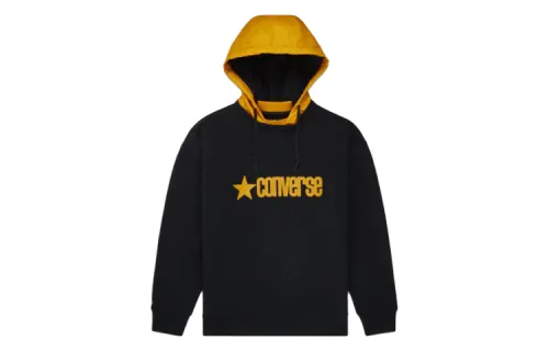 Converse Sweatshirts Men's Black Hooded Moderate Regular