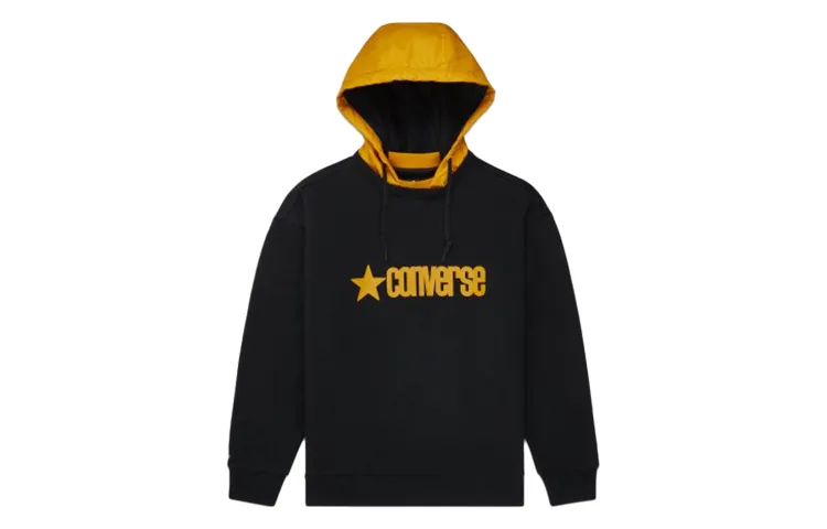 Converse Sweatshirts Men's Black Hooded Moderate Regular
