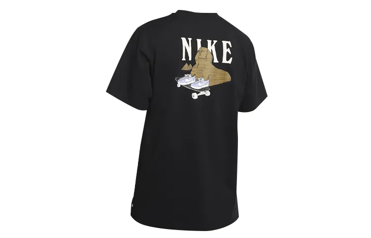 Nike T-Shirts Men's Black Crew Neck Moderate Straight Fit
