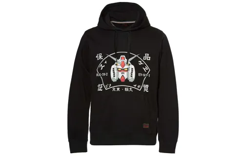 EVISU Sweatshirts Men's Black Hooded Moderate Regular