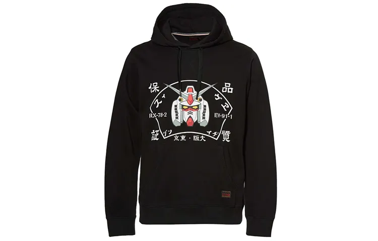 EVISU Sweatshirts Men's Black Hooded Moderate Regular