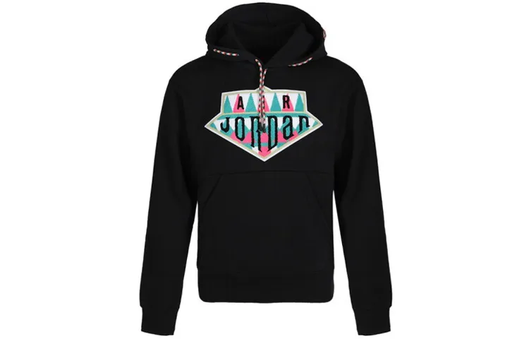 Jordan Sweatshirts Men's Black Hooded Moderate Regular