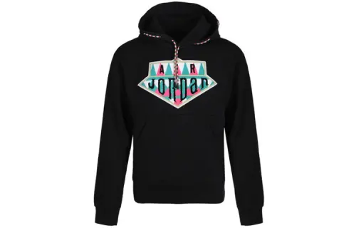 Jordan Sweatshirts Men's Black Hooded Moderate Regular