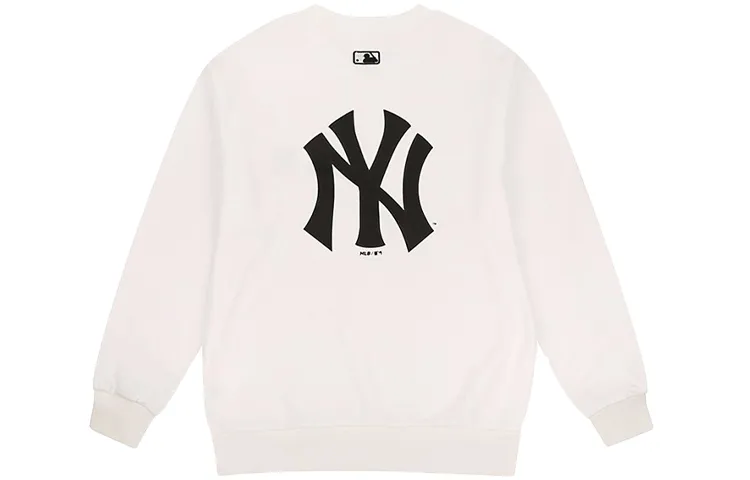 MLB New York Yankees Sweatshirts Unisex White Crew Neck Moderate