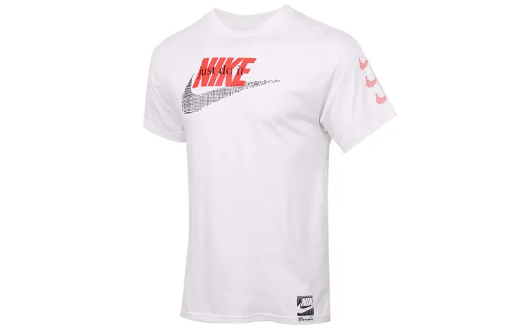 Nike T-Shirts Men's White Crew Neck Moderate