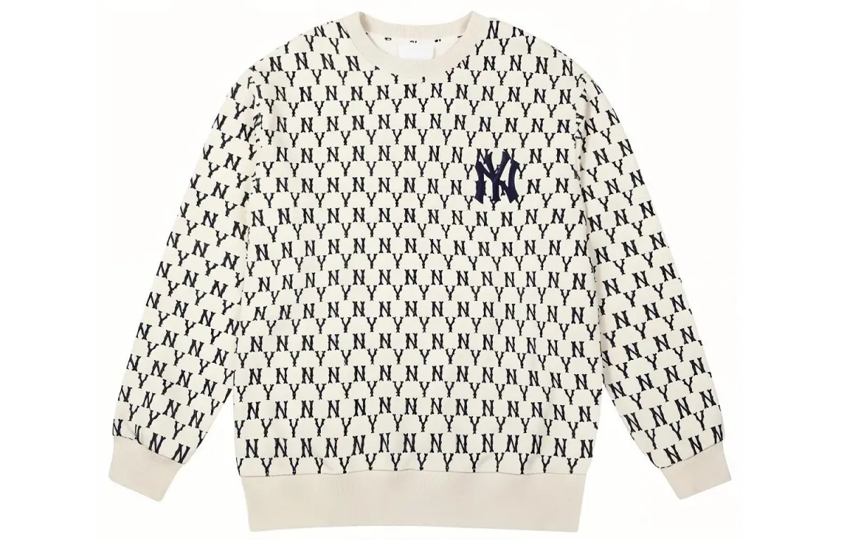 MLB New York Yankees Sweatshirts Unisex White Crew Neck Moderate