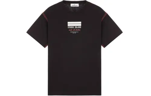 STONE ISLAND T Shirts Unisex Black Crew Neck Moderate Straight Fit