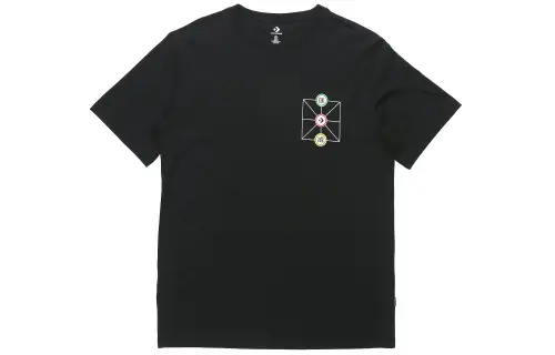 Converse T Shirts Men's Black Crew Neck Moderate Straight Fit