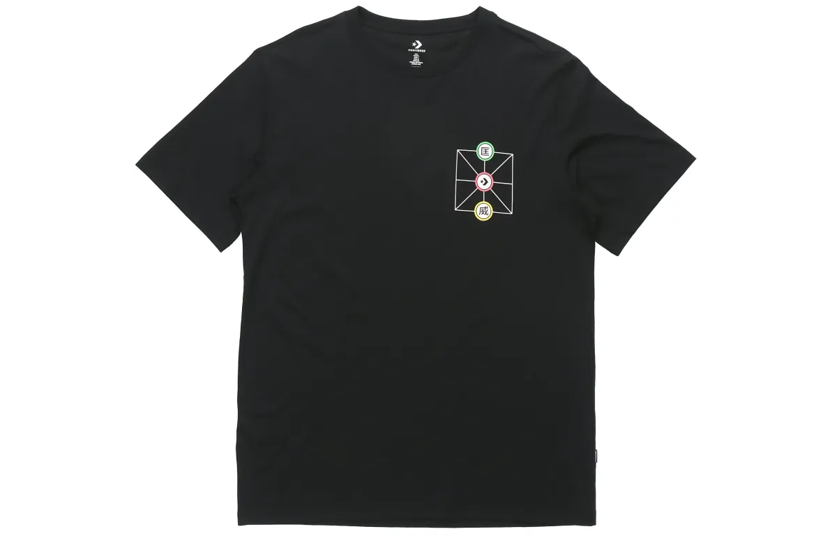 Converse T-Shirts Men's Black Crew Neck Moderate Straight Fit
