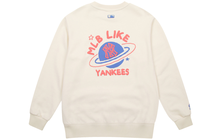MLB New York Yankees Graffiti Satellite Long Sleeve Sweatshirt Unisex Beige