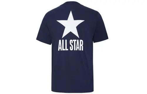 Converse T Shirts Men's Obsidian Blue Crew Neck Moderate Straight Fit