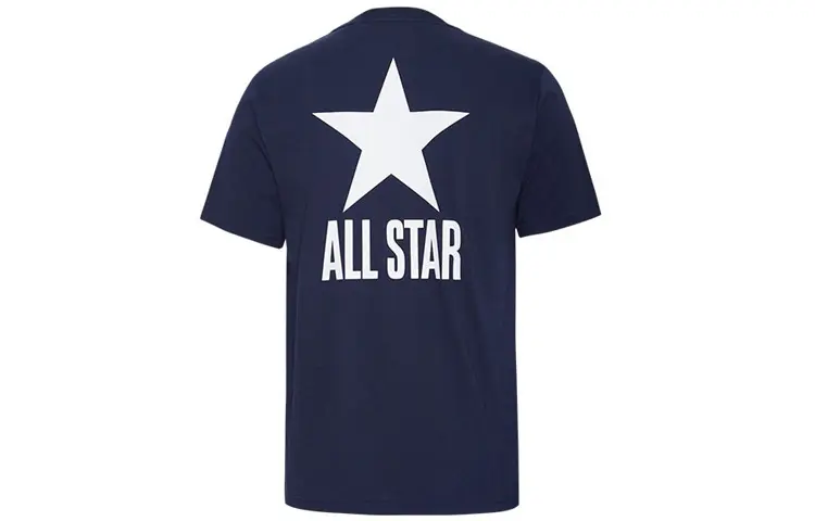 Converse T Shirts Men's Obsidian Blue Crew Neck Moderate Straight Fit
