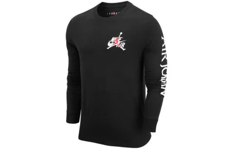 Jordan T-Shirts Men's Black Crew Neck Moderate Straight Fit