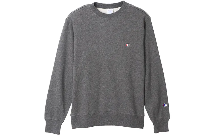 Champion Sweatshirts Unisex Charcoal Gray Crew Neck Moderate Heavyweight