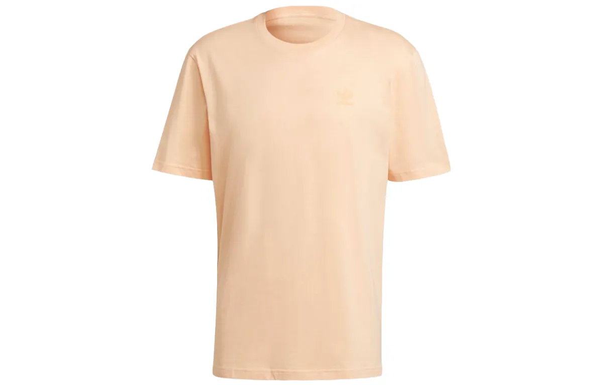 Adidas Originals T-Shirts Men's Apricot Crew Neck Moderate Straight Fit