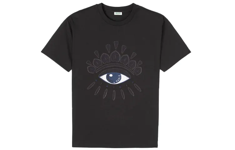 KENZO T Shirts Men's Black Crew Neck Moderate Straight Fit