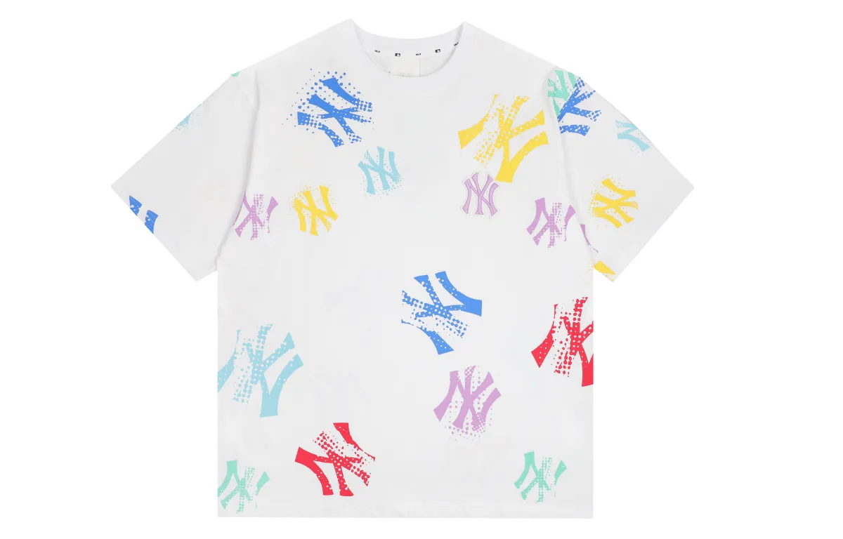 MLB T-Shirts Unisex White Crew Neck Moderate Straight Fit