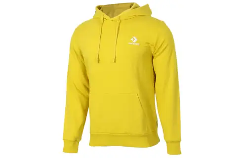 Converse Star Chevron Sweatshirts Men's Yellow Hooded Moderate Regular