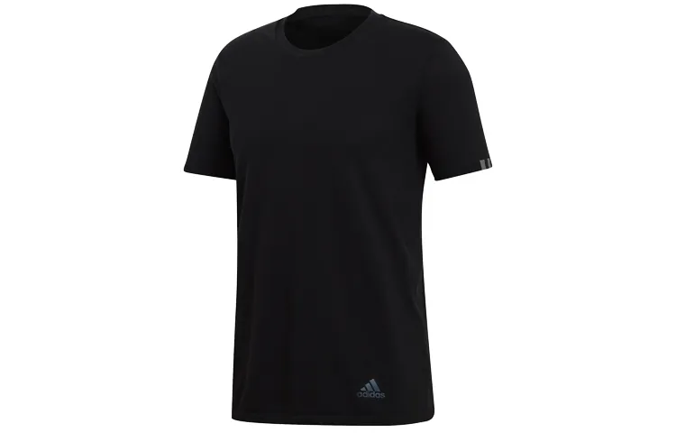 Adidas T-Shirts Men's Black Crew Neck Moderate Straight Fit