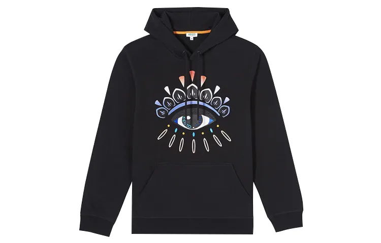 KENZO Sweatshirts Men's Black Hooded Moderate Regular