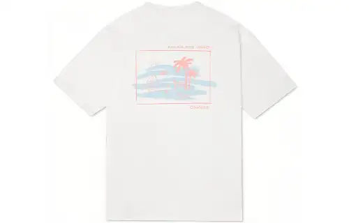 Converse SUMMER ACTIVITY SURF T Shirts Men's White Crew Neck Moderate Straight Fit