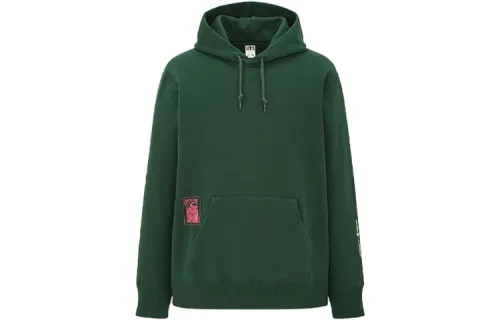 UNIQLO x Warner Bros Solid Color Sweatshirt Unisex Dark Green