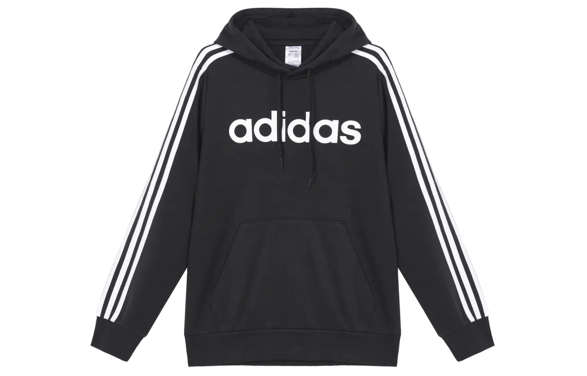 Adidas ESSENTIALS Pullover Fleece Lined Thermal Casual Sports Sweatshirt Men's Black