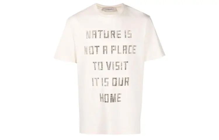 Golden Goose Deluxe Brand Slogan Printed Crewneck T Shirt