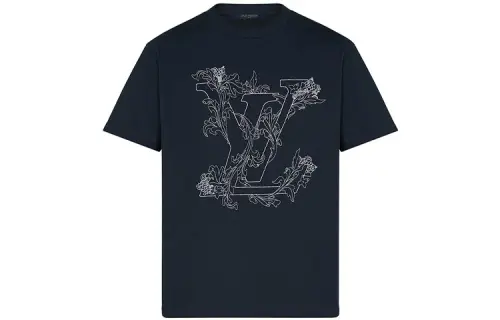 LOUIS VUITTON Pre Owned 2000s Flower embroidered T shirt