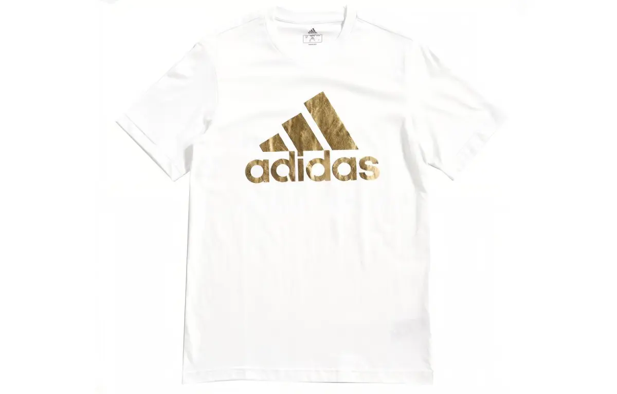 Adidas T-Shirts Men's White Crew Neck Moderate Straight Fit