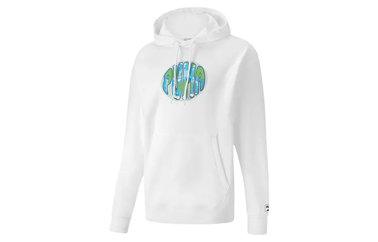 PUMA Downtown Sweatshirts Men's White Hooded Moderate Regular