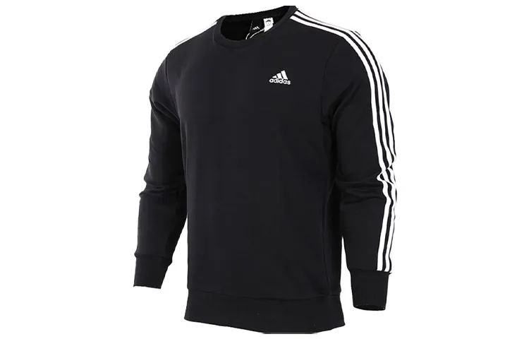 Adidas Sweatshirts Men's Black Crew Neck Moderate Straight Fit