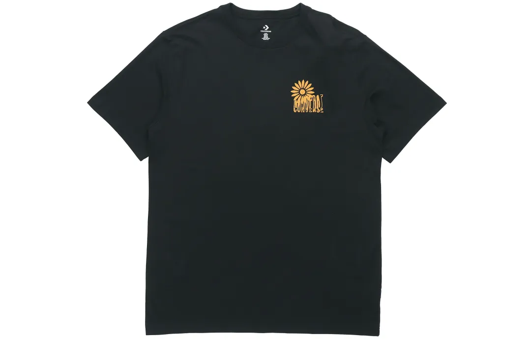 Converse T Shirts Men's Black Crew Neck Moderate Straight Fit