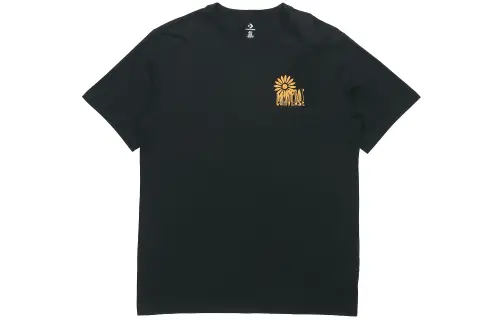 Converse T Shirts Men's Black Crew Neck Moderate Straight Fit