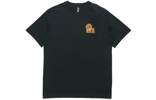 Converse T Shirts Men's Black Crew Neck Moderate Straight Fit